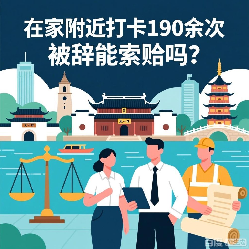 在家附近打考勤卡190余次被辞能索赔吗？